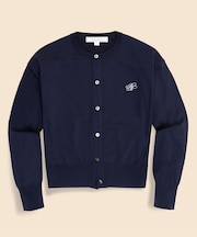 【Double B Collection】 キュプラ/ナイロン　BBロゴ　カーディガン