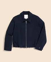 【Double B Collection】ポリエステル　BBロゴ　クロップド　ジップブルゾン