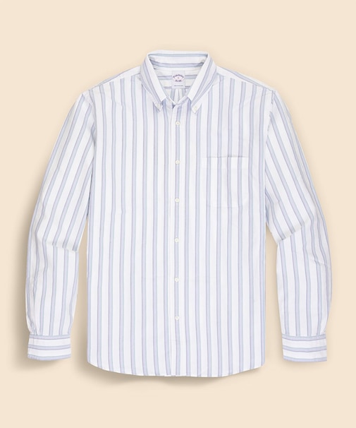 コットン　オックスフォード　ストライプ　フライデーシャツ