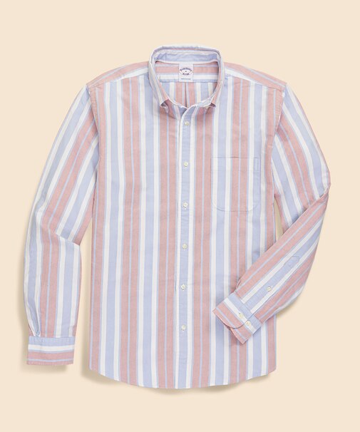 コットン　オックスフォード　ストライプ　フライデーシャツ