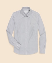 ストレッチコットン　ドビー　ストライプシャツ　Fitted Fit