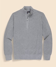 スーピマコットン　ピケ　ハーフジップ　モックネックプルオーバー