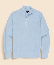 スーピマコットン　ピケ　ハーフジップ　モックネックプルオーバー