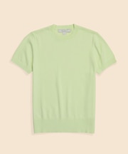 スーピマコットン　クルーネック　ショートスリーブセーター