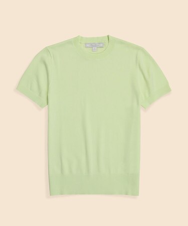 スーピマコットン　クルーネック　ショートスリーブセーター