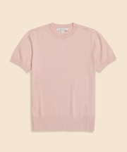 スーピマコットン　クルーネック　ショートスリーブセーター