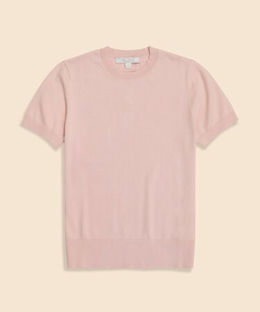 スーピマコットン　クルーネック　ショートスリーブセーター