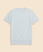 スーピマコットン　クルーネック　ショートスリーブセーター