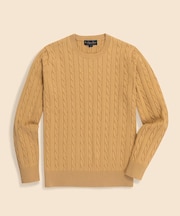 スーピマコットン　ケーブル　クルーネックセーター