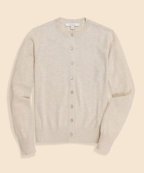 スーピマコットン　クルーネック　カーディガン