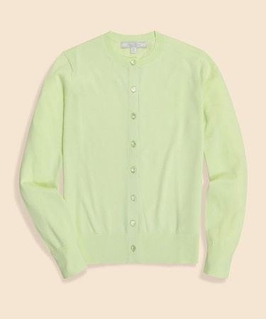 スーピマコットン　クルーネック　カーディガン