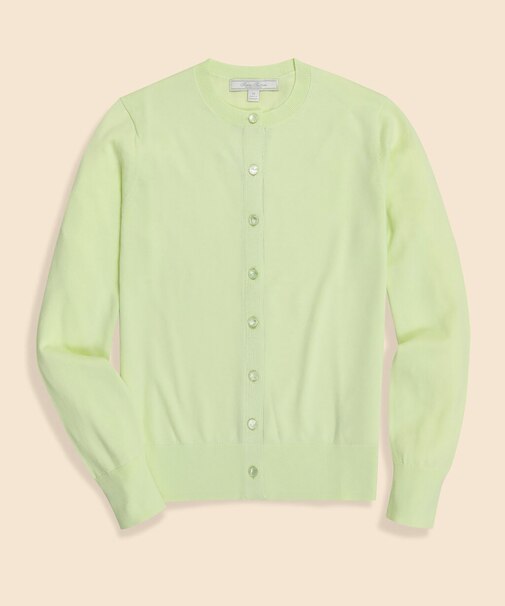 スーピマコットン　クルーネック　カーディガン