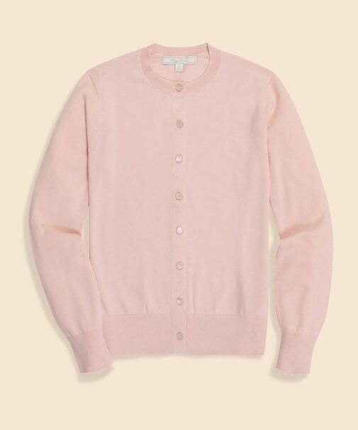 スーピマコットン　クルーネック　カーディガン