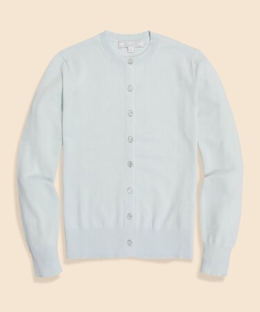 スーピマコットン　クルーネック　カーディガン