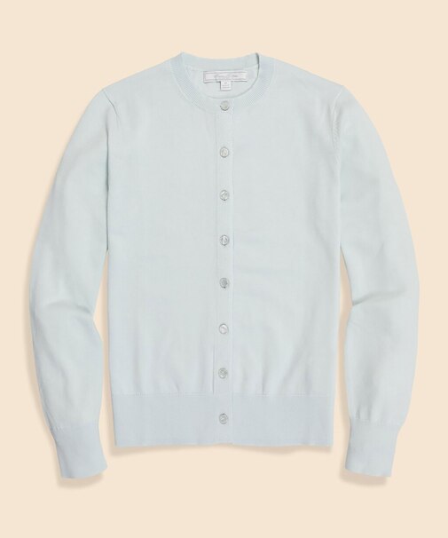 スーピマコットン　クルーネック　カーディガン