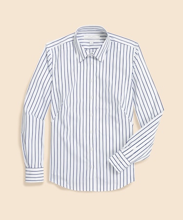 ストレッチコットン　ストライプシャツ　Fitted Fit