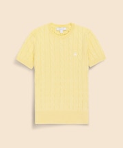 スーピマコットン　GFロゴ　ケーブル　ショートスリーブセーター