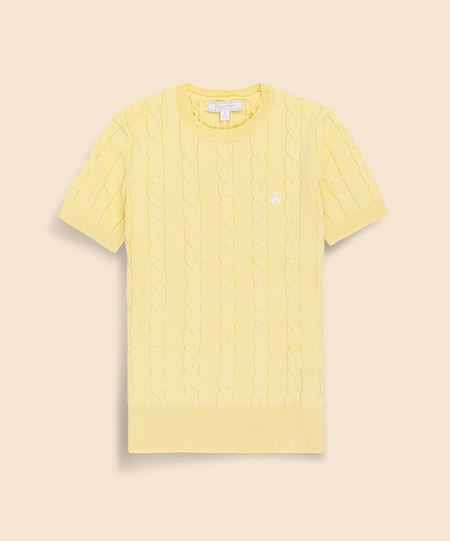 スーピマコットン GFロゴ ケーブル ショートスリーブセーター