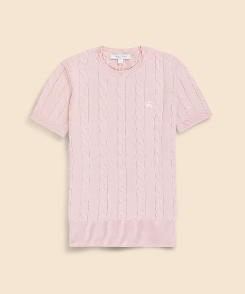 スーピマコットン GFロゴ ケーブル ショートスリーブセーター