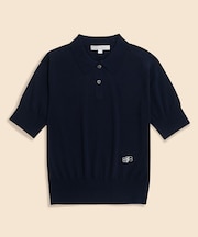 【Double B Collection】コットン　BBロゴ　ポロセーター