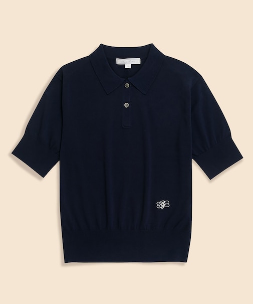 【Double B Collection】コットン BBロゴ ポロセーター