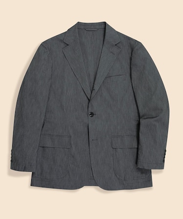 コットンブレンド　ウォッシャブル　段返り３釦アンコンジャケット　TOKYO model