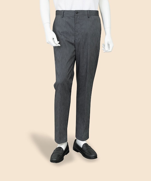 コットンブレンド ウォッシャブル プレーンフロント トラウザーズ