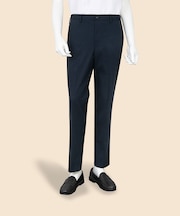 コットンブレンド　ウォッシャブル　プレーンフロント　トラウザーズ　TOKYO model