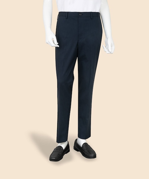 コットンブレンド　ウォッシャブル　プレーンフロント　トラウザーズ　TOKYO model