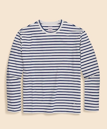 コットン　GFロゴ　マリナーストライプ　ロングスリーブTシャツ