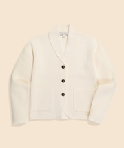 コットン／ポリエステル　ミラノリブ　GFメタルボタン　ニットジャケット