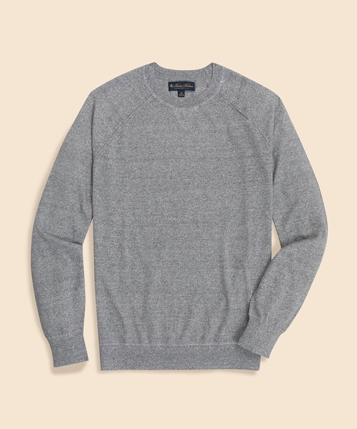 リネンブレンド　ラグランスリーブ　クルーネックセーター