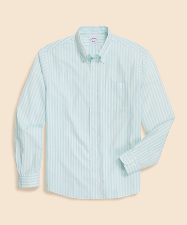 コットンポプリン　ブッチャーストライプ　フライデーシャツ