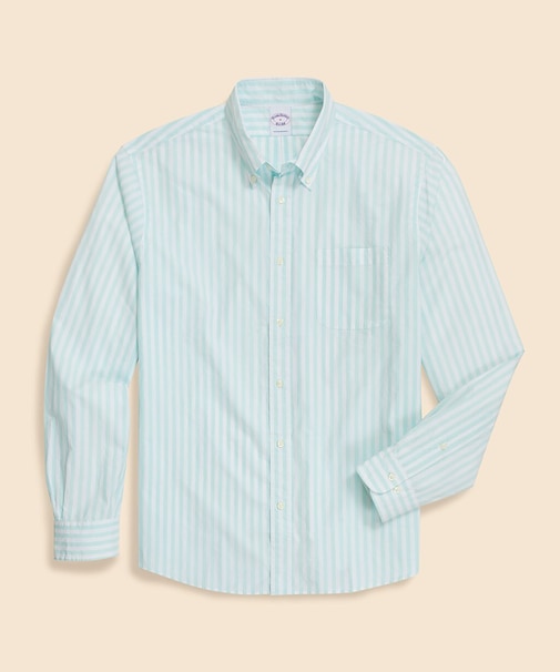 コットンポプリン　ブッチャーストライプ　フライデーシャツ