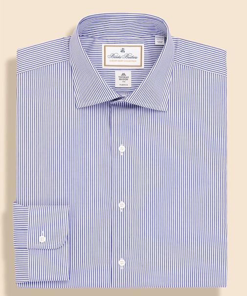 ラグジュアリー　コットンツイル　ストライプ　フレンチプラケット　ドレスシャツ　Regular Fit