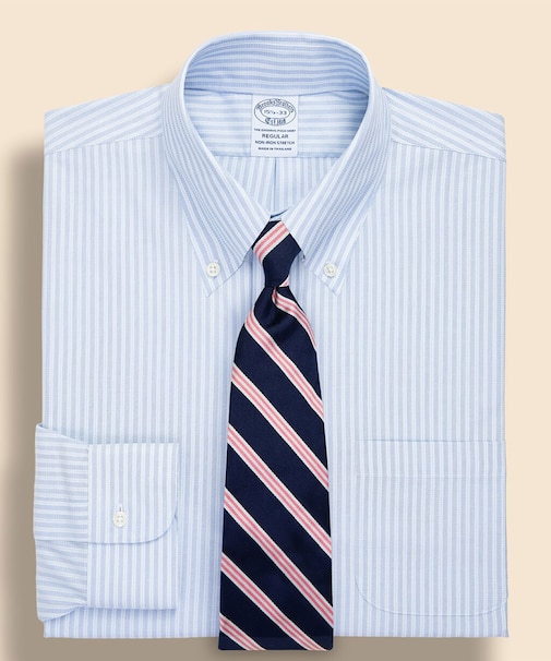 ストレッチロイヤルオックスフォード　ストライプ　ドレスシャツ　Regular Fit