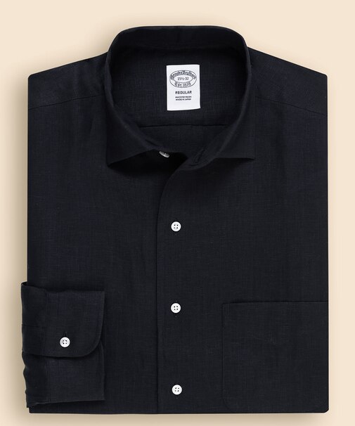 リプロダクト　リネン　ワンピースカラー　ドレスシャツ　Regular Fit