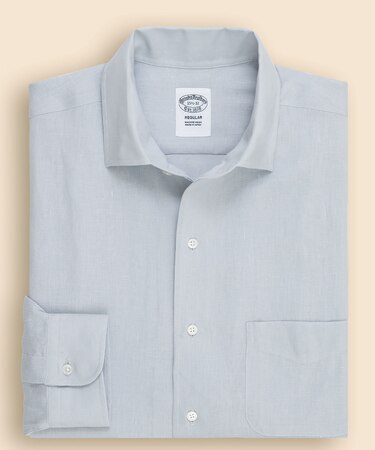 リプロダクト　リネン　ワンピースカラー　ドレスシャツ　Regular Fit