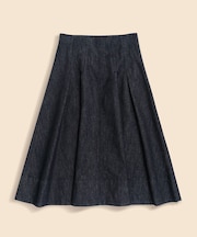 ストレッチコットンデニム　ミディ　フレアスカート