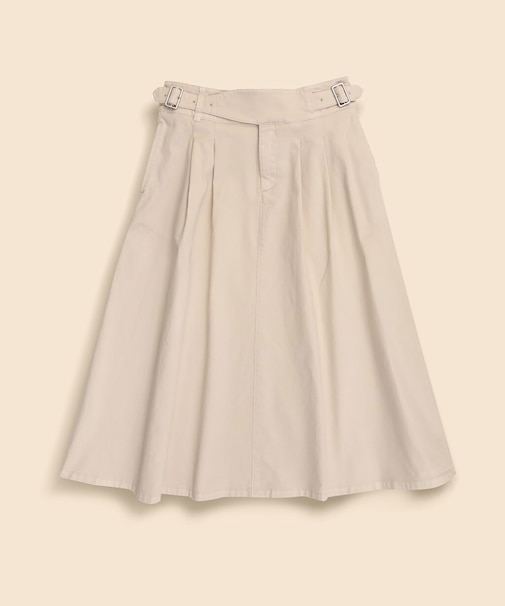 ストレッチコットン　グルカ　Aラインロングスカート