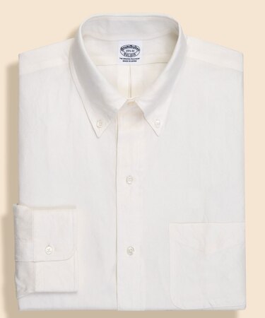 Makers　シルク／リネン　オックスフォード　６釦ドレスシャツ