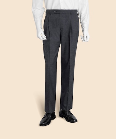 ウール ソリッド プリーテッド トラウザーズ Traditional