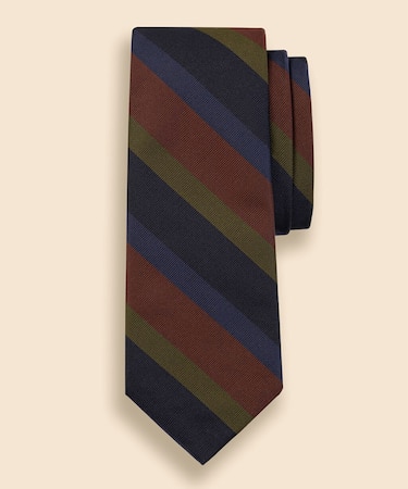 シルク　マルチワイドストライプ　レップタイ