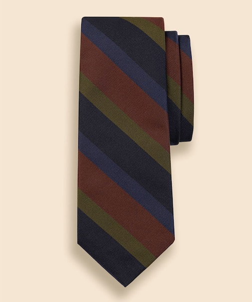 シルク　マルチワイドストライプ　レップタイ