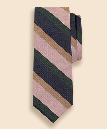 シルク　マルチワイドストライプ　レップタイ