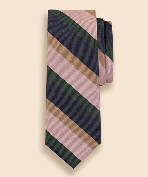 シルク　マルチワイドストライプ　レップタイ