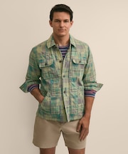 コットン マドラスパッチワーク シャツジャケット