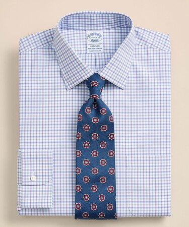 スーピマコットン ストレッチブロードクロス チェック ドレスシャツ Regular Fit