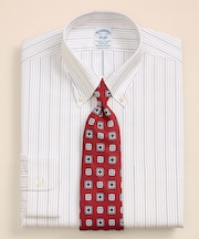 スーピマコットン　ストレッチブロードクロス　ストライプ　ドレスシャツ　Regular Fit