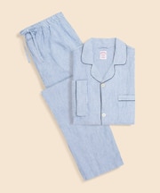 リネン　ストライプ　パジャマ